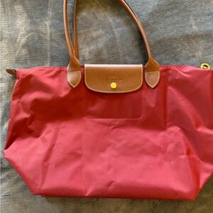 Longchamp medium sized dark red handbag
